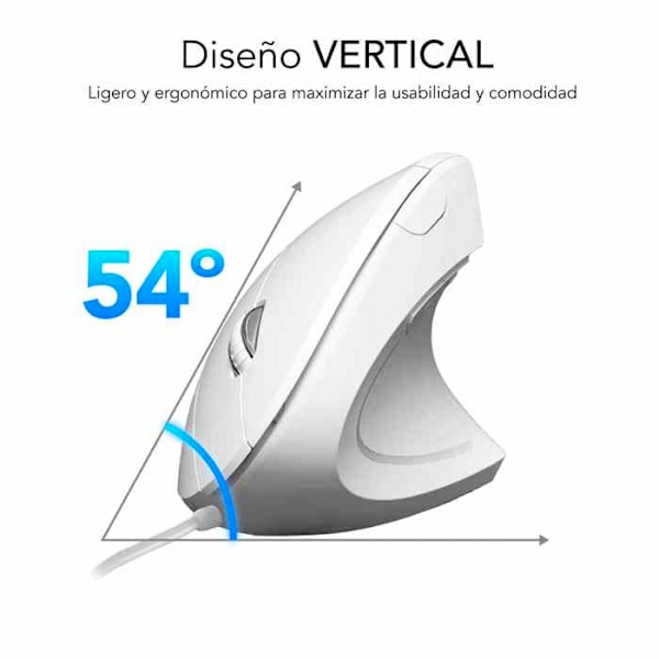 Subblim Optisk Ergonomisk Mus SUBMO-EDGVU02 Vit (1 enhet)