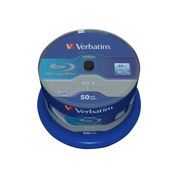 VERBATIM BD-R -levyt - 50 mediaa - 25 GB 6x - kara