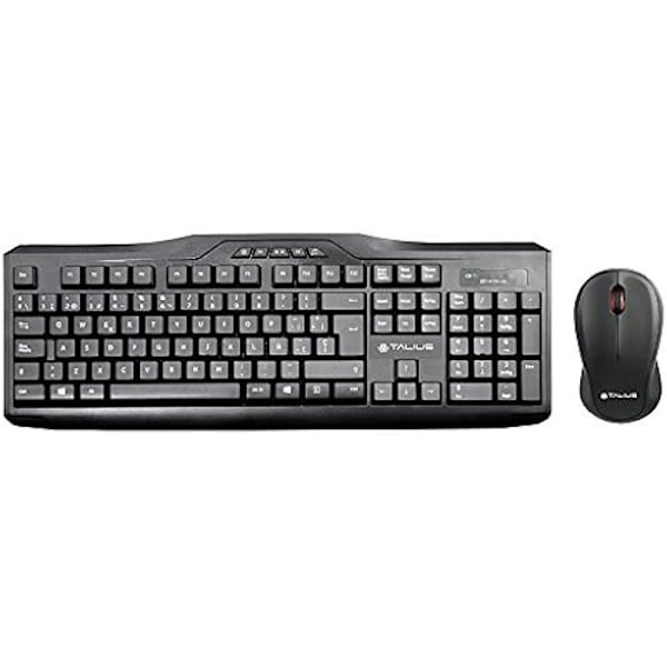 Langaton näppäimistö ja hiiri - TALIUS - KB-6001 - QWERTY Layout - USB-vastaanotin - Musta väri musta