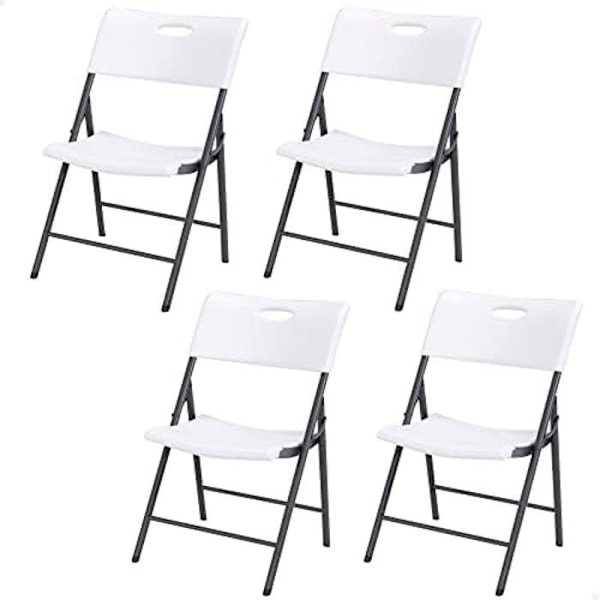 Fällbara Stolar - LIFETIME - 80739 - 4-pack - Högdensitetsplast - Stål - Vit Blanc X4