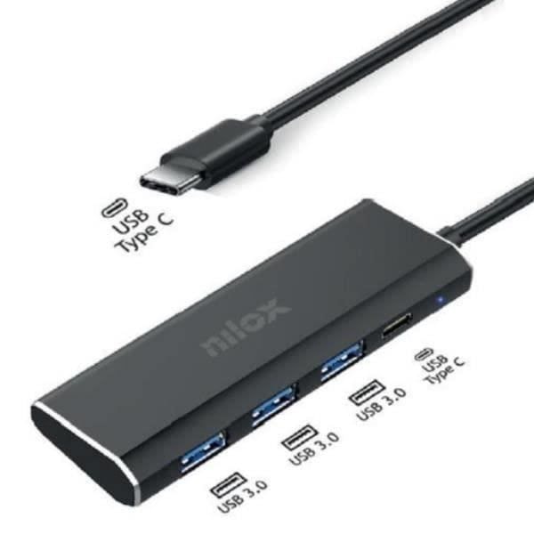 HUB USB - NILOX - NXHUBUSBC03 - 4 Porte - USB C - USB 3.0