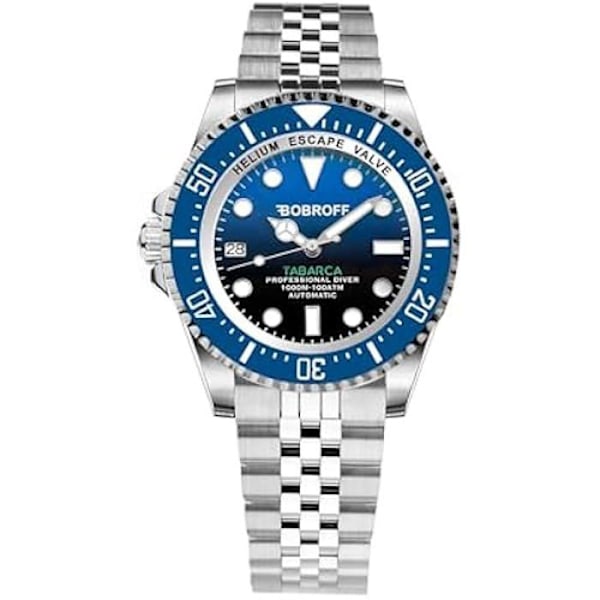 Bobroff BF0003iba-BFSTJ Automatisk herreur - Armbånd i rustfrit stål - Blå - 42 mm Silver