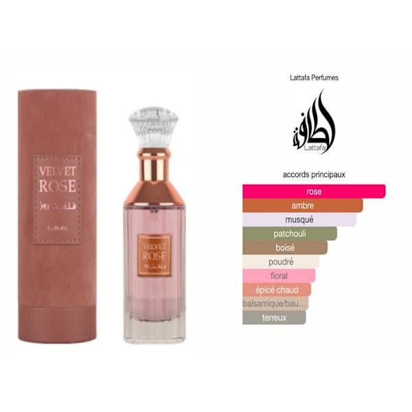Eau de parfum til kvinder – VELVET ROSE - 100ml – Lattafa (Ard Al Zaafaran) gyllene