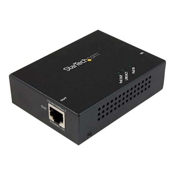 STARTECH 1-Port Gigabit PoE+ Repeater Power over Ethernet Extender - 100 m - Netværk (RJ-45)