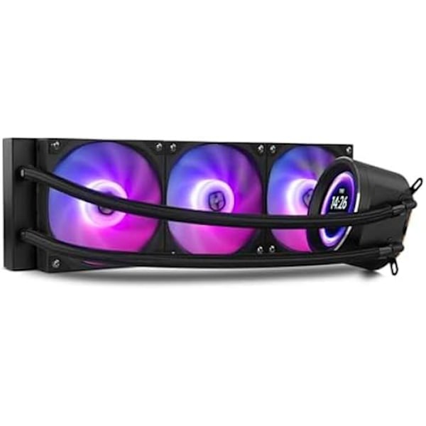 NOX XTREME PRODUCTS X-360 LCD BLACK - ARGB nestejäähdytys mukautettavalla LCD-näytöllä, Intel ja AMD, 3 tuuletinta