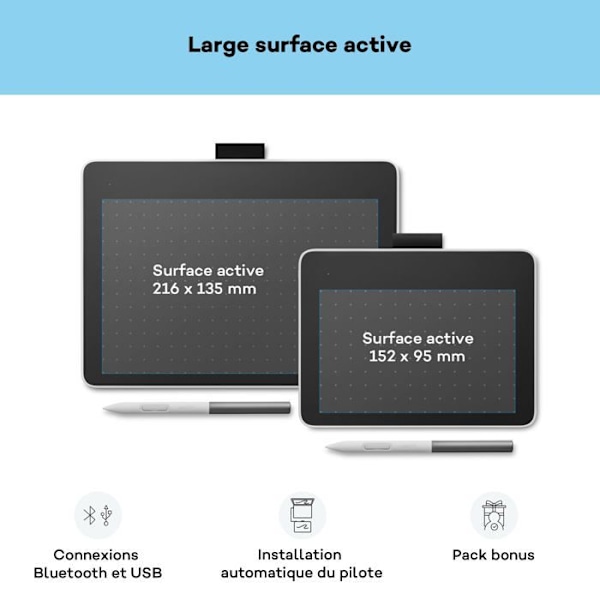 Grafiktablet - Wacom - One Small - 152 x 95 mm - USB-C - Bluetooth 5.1