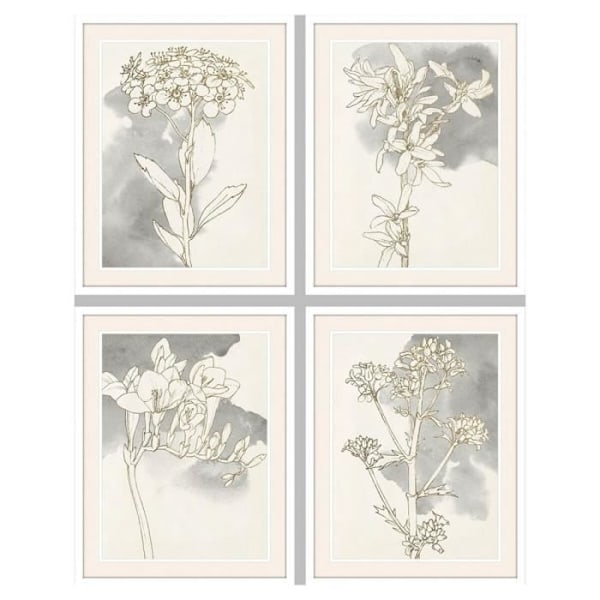ram 55 x 2,5 x 70 cm romantiska blommor (4 stycken)