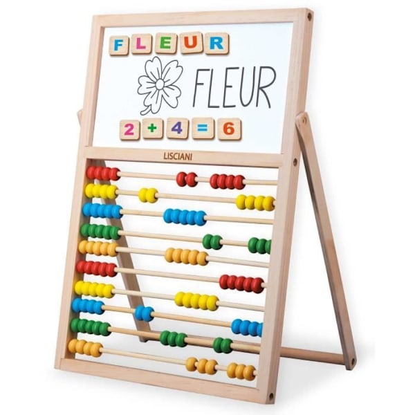 Ensimmäiset taitoni - Montessori-peli - MONTTESSORI - Kaksoispuoleinen taulu, magneettiset kirjaimet ja numerot
