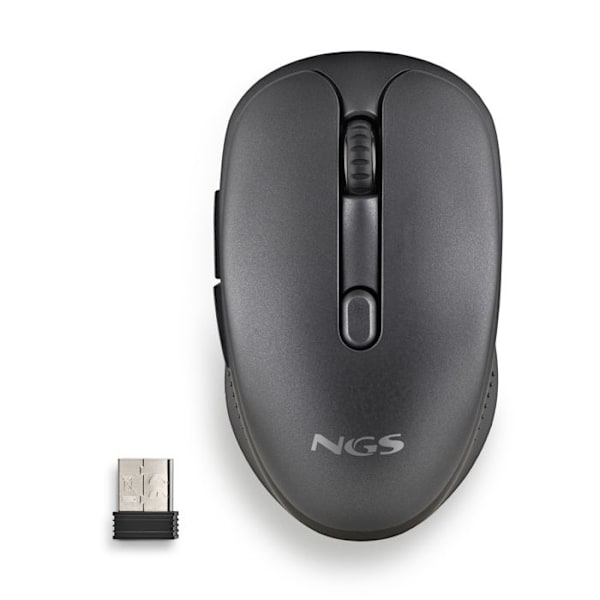 Trådlös Mus - NGS - EVO RUST BLACK - Uppladdningsbar - 2,4GHz - Tyst
