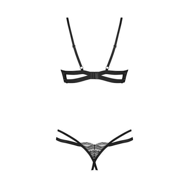 Obsessiivinen - Nutris Kaksiosainen Setti Haara-aukoilla - Musta XS/S Svart M/L