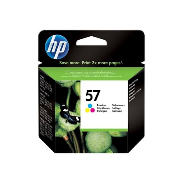 HP 57 17 ml väri (syaani, magenta, keltainen) alkuperäinen mustekasetti Deskjet 5650, F4135, F4140, F4180; Officejet 41XX,…