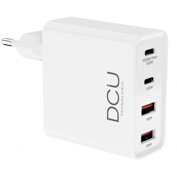 DCU 37300770 verkkolaturi, valkoinen, 2x USB-A-porttia ja 2x USB-C-porttia, laturi pikalatauksella 100W + 30W (USB-C) ja 18W