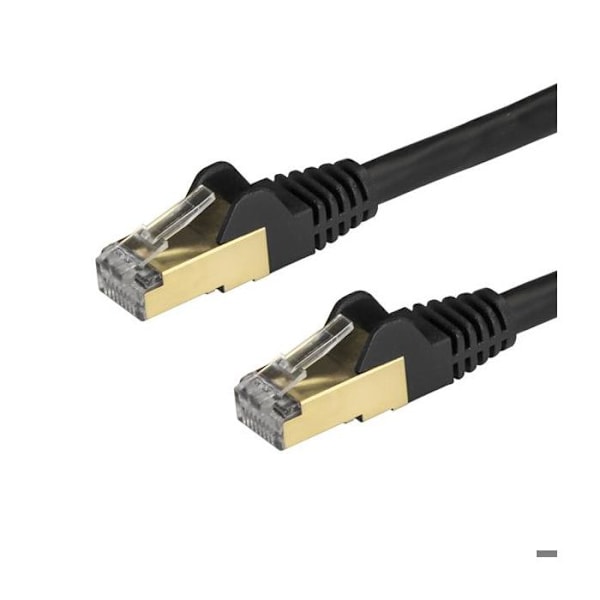 StarTech CAT6a Patch Cord - 1,5 m - Koukkuton - RJ45 Patch Kaapeli - Musta (Kaapeli - Musta CAT6a Kaapeli 1,5 m) -