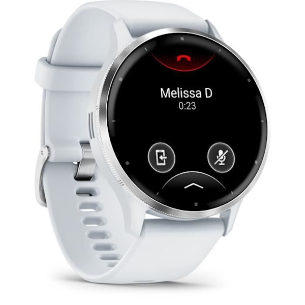 GPS-klocka - GARMIN - Venu 3 - WiFi - 35,4 mm - Silverstål, vit klocka