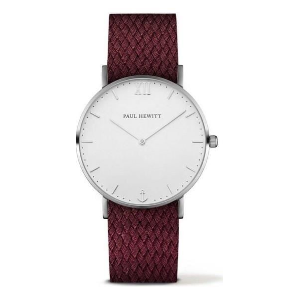 Ur - Paul Hewitt - PH-SA-S-ST-W-19M - Ø 39 mm - Quartz - Nylon Röd, Silver, Vit