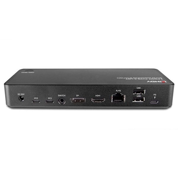 USB-C dockingstation - LINDY - 43202 - Kompakt - Multifunktionel - KVM Sort
