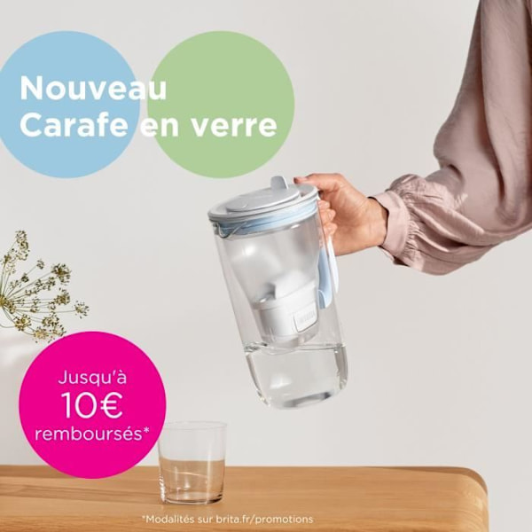 Lasimaljakko BRITA - Malli One sininen - Kapasiteetti 2,5L, josta 1,5L suodatettua vettä - 1 Maxtra Pro All-In-1 -suodatin mukana Blå