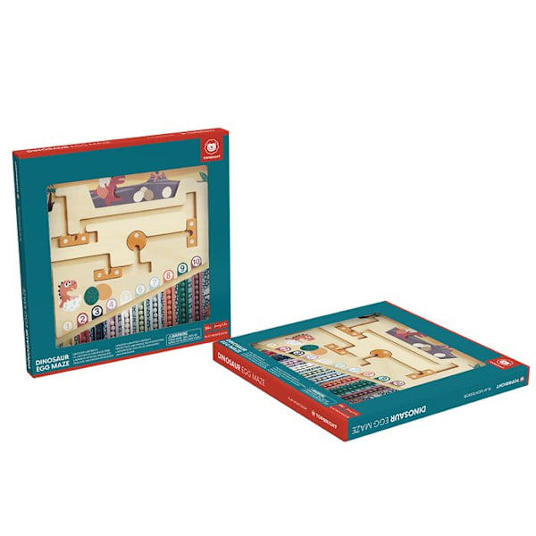 Labyrint af Dinosauræg - TOP BRIGHT - Magnetisk Pen - Sortering - Farver - Tal Beige