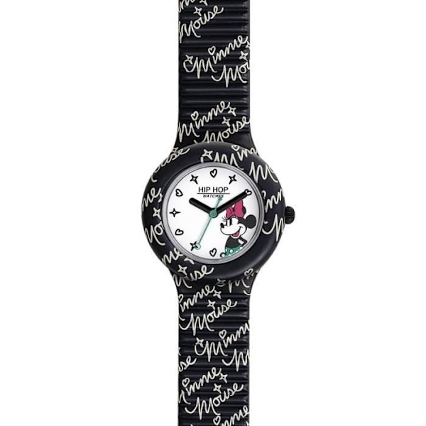 Kello - HIP HOP - GRAFFITI Minnie - 32mm - Silikoni - Vesitiiviyys 5 ATM Sort hvid