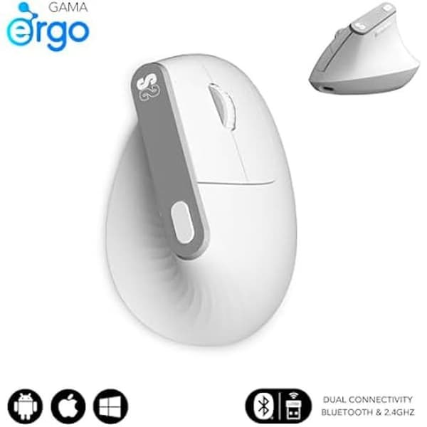Datormus - SUBBLIM - Natur Vertikal Ergo - Ergonomisk - Tyst - USB Typ C
