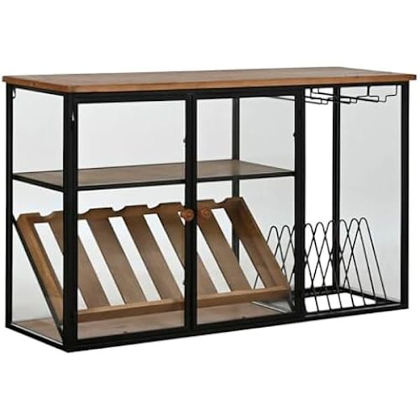 Pullonpidike - HOME ESPRIT - Musta - Puu, metalli ja lasi - 107 x 66 x 36,5 cm - Monivärinen mångfärgad