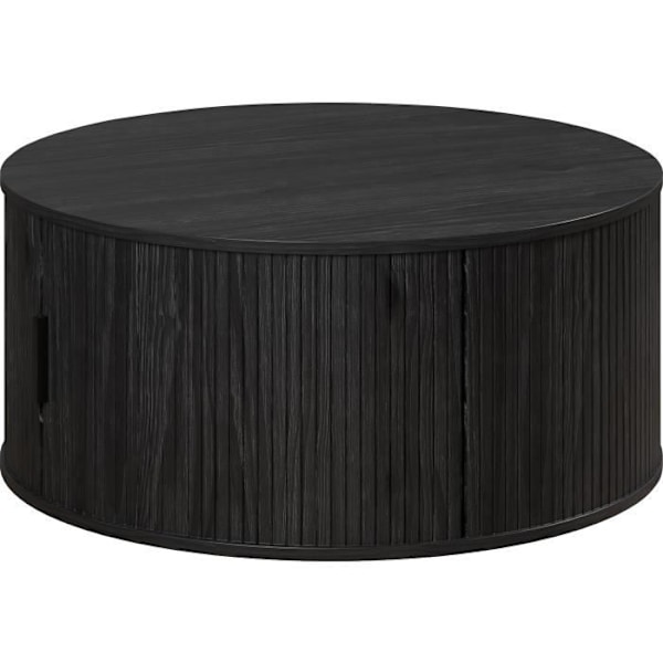 "Bordbord - Rund - I MDF - Sort - Essentiel - Diameter 80 cm Højde 36 cm - RONIN" grå ek