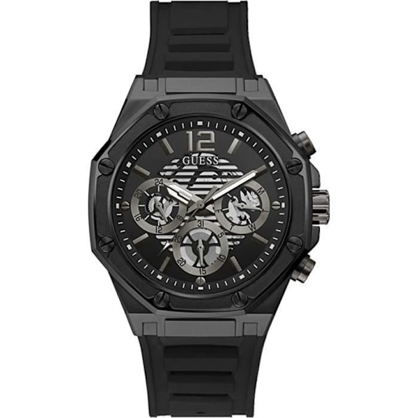 Kello - Guess - Momentum GW0263G4 - Kvarts - Ruostumaton teräs - 44 mm - Musta sort