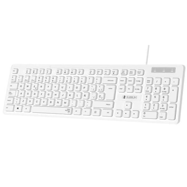 Teclado Subblim Business Slim Silencioso/Hvid