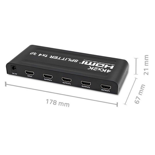 TV switch - TV splitter - Qoltec TV converter - 51798 - Active HDMI splitter 4 x HDMI 4K x 2K 3.4 Gb/s