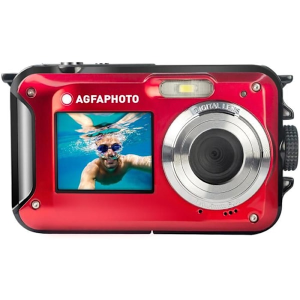 Vandtæt Digitalkamera - AGFA PHOTO - Realishot WP8000 - 24 MP - Full HD Video - 16x Zoom Rød