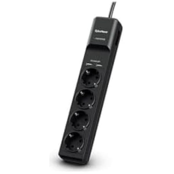 Kabel & Adapter - CYBERPOWER - P0420SUD0-DE - 4xSchuko - 2xUSB - Överspänningsskydd