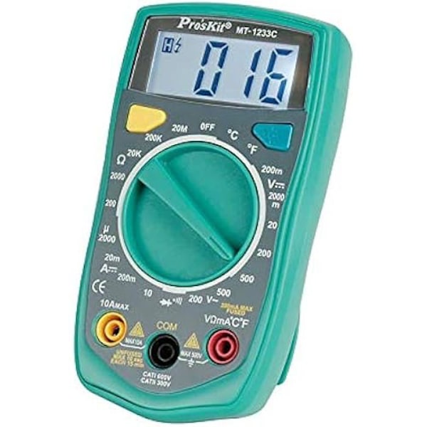 Digital multimeter - PROSKIT - 02452 - Temperaturtest - Grön - 130 x 72 x 28 mm