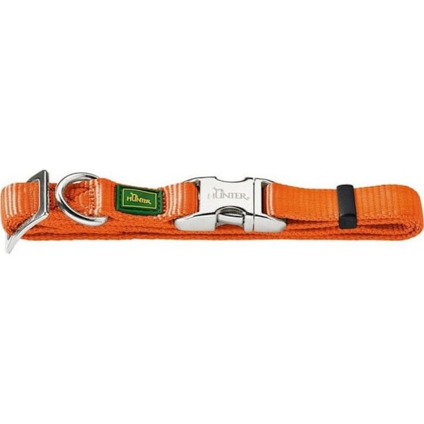 Hundehalsbånd - Hunter - 43967 - Justerbar nylon - Aluminiumklip - Størrelse M orange