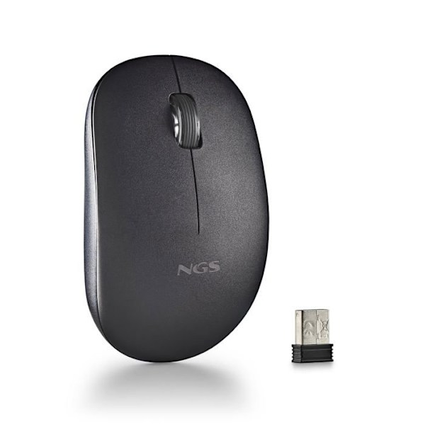 Trådlös optisk mus - NGS - FOG PRO BLACK - 1000 DPI - Tysta knappar - Nano USB Svart