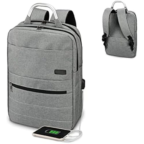 SUBBLIM Elite Airpadding-ryggsäck för bärbara datorer upp till 15,6'' med USB-port - Grå Grå