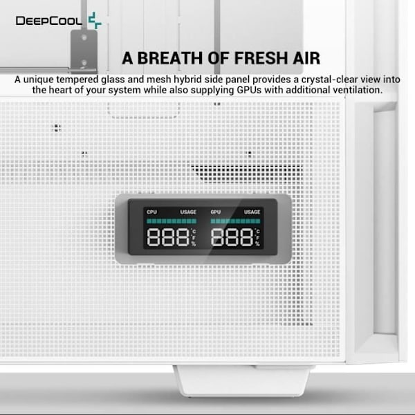 PC-kabinet uden strømforsyning - DEEPCOOL CH560 DIGITAL (Hvid) - Mellemtårn - E-ATX-format