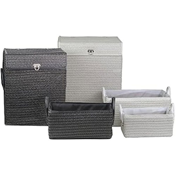 DKD Home Decor Set med 5 polypropenkorgar 42 x 33 x 50 cm