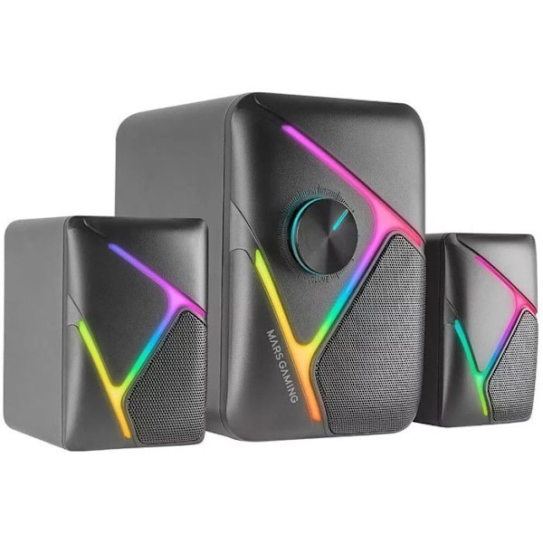 Gaming Højtalere - Mars Gaming - MS-H21 - 2.1 Subwoofer 35W - RGB - Surround 3D Svart