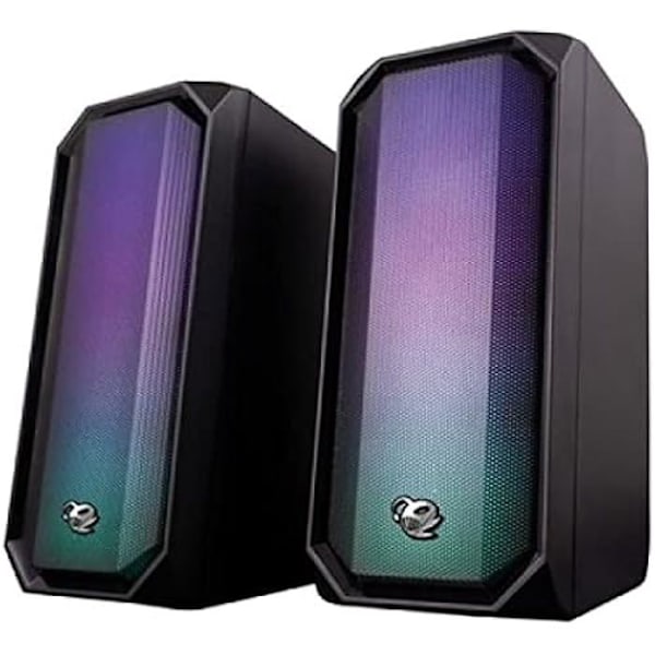 CoolBox DeepGaming R205 - PC Gaming 2.0 -kaiuttimet, 6 W RMS, 6 RGB-valaistustilaa, 3,5 mm:n jakkitulo ja Bluetooth 5.0. RGB