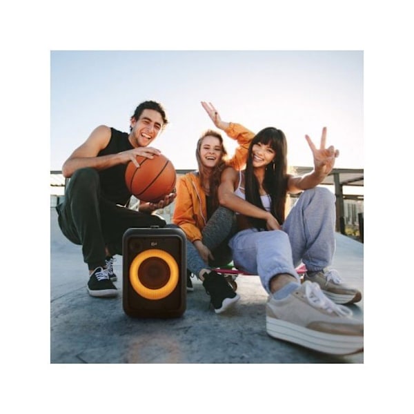 Klipsch GIG XL - Bærbar trådløs højttaler - Bluetooth - 8 timers batterilevetid - Lyseffekter - USB/mini-jack/mikrofon - IPX4 - med 1x Micr