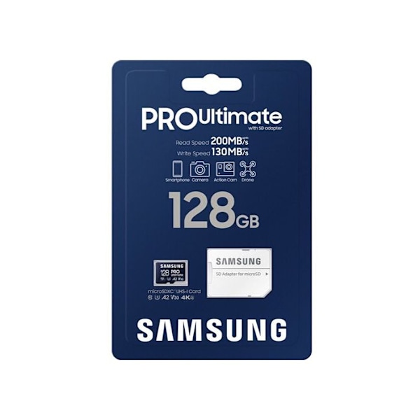 SAMSUNG MEMORY CARD 128 GB MICRO-SD Pro Ultimate Class 10 MB-MY128SA/WW