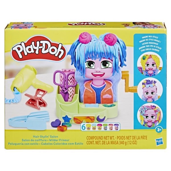 Play-Doh Frisörsalong, set med modellera med 6 burkar, från 3 år. Flerfärgad