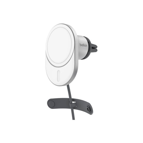 Magnetisk Biloplader - BELKIN - BoostCharge Pro - 15W - MagSafe-kompatibel - Sikker fastgørelse Grå
