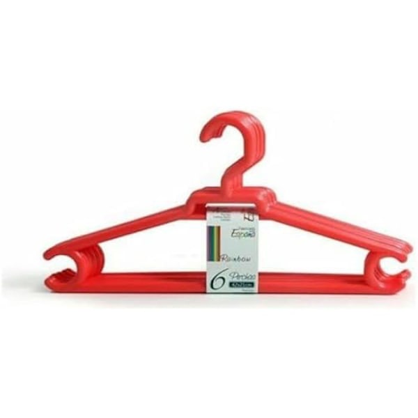 Rainbow Plastic Hangers - Confortime - 6 styk - Multicolor Flerfärgad