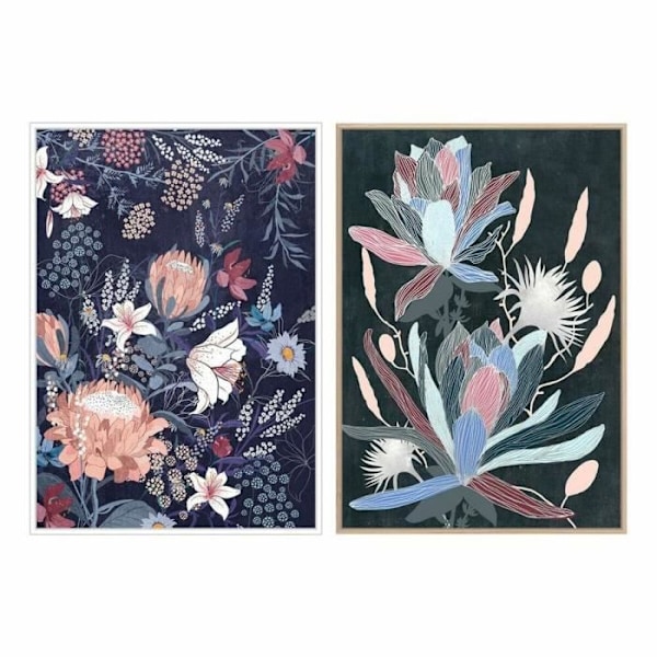 ramme 53 x 4,3 x 73 cm moderne blomster (2 enheder)