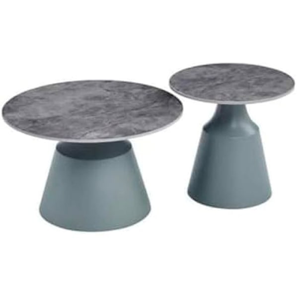 Konsoli - HOME ESPRIT - Harmaa - Metalli ja keramiikka - 70 x 70 x 43 cm - Sisääntulokalusteet Flerfärgad