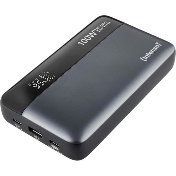 Intenso Powerbank HE20000 Ulkoakku Power Delivery 100 W, 20 000 mAh, Harmaamusta musta, Harmaa