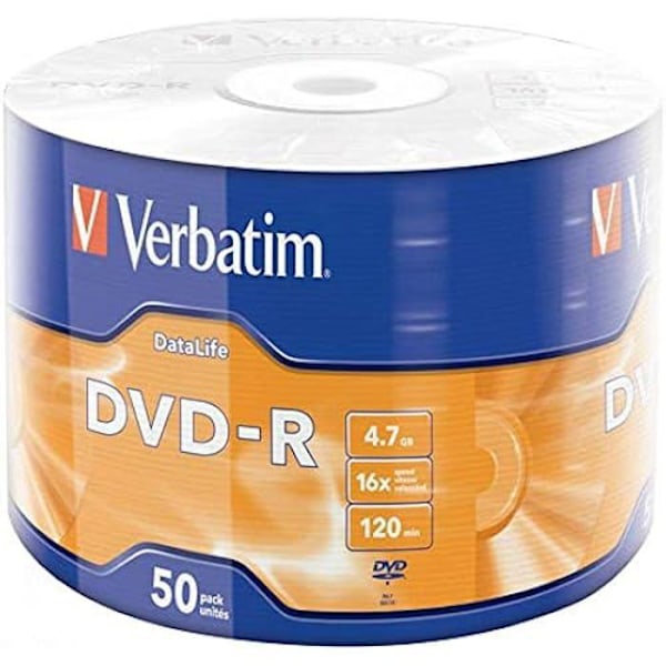 DVD-R - Verbatim - 4.7GB - 16X - Høj kvalitet - Forlænget levetid