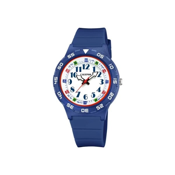 Junior Ur med CALYPSO - K5828/5 - Blå Resin - Vandtæthed 5 ATM - Analog Urskive Blå vit