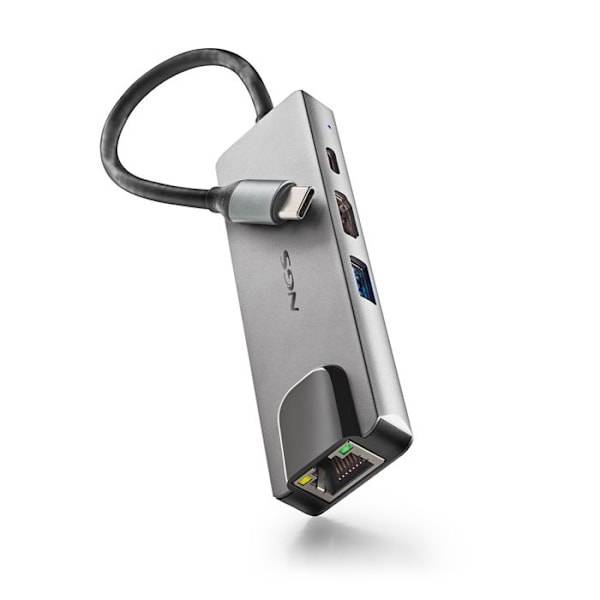 Multiport USB-C-adapter - NGS - WONDERDOCK SUPRA - Ultralätt aluminium - 4 portar - 4K HDMI